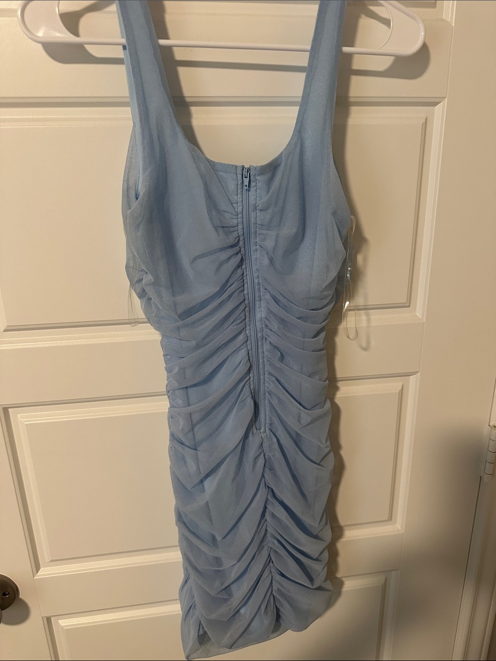 Privy Powder Blue Ruched Mini Dress - Picture 2 of 2